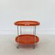 Space Age Chrome Serving Trolley with Orange Plastic Trays, 1970s