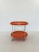 Space Age Chrome Serving Trolley with Orange Plastic Trays, 1970s