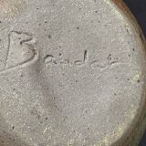 Contemporary ceramic, covered pot signed Baudat, Berry stoneware