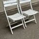 2 folding garden chairs in wood in the classic bistro style.