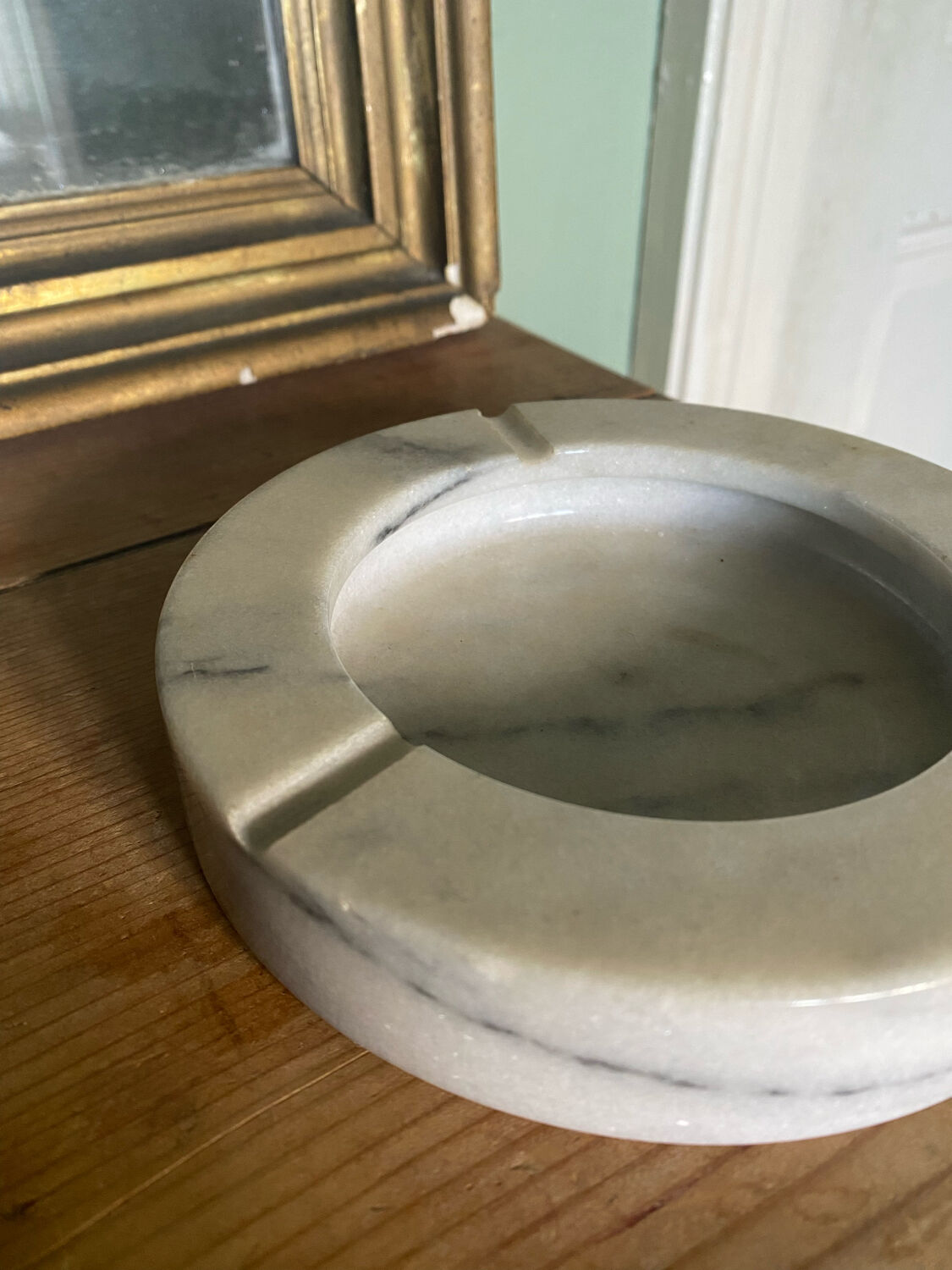 Vintage white marble ashtray