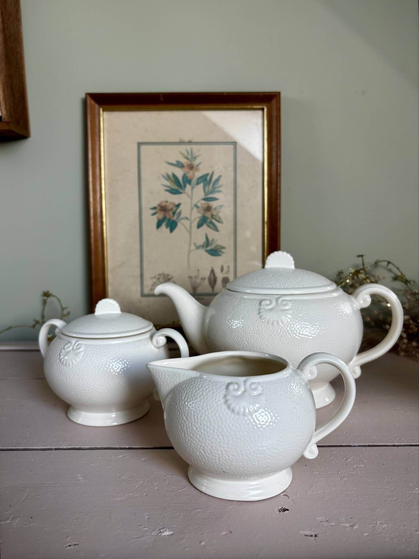 Ensemble théière sucrier pot à lait Geneviève Lethu Hortense 1991