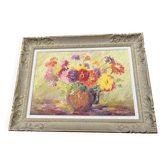 Painting of a bouquet of flowers, signed richard, 69 x 51