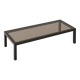 Smoked glass coffee table with chrome metal.