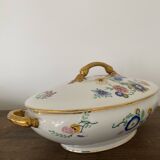 Vintage soup tureen, vegetable dish in white Limoge porcelain from TLB
