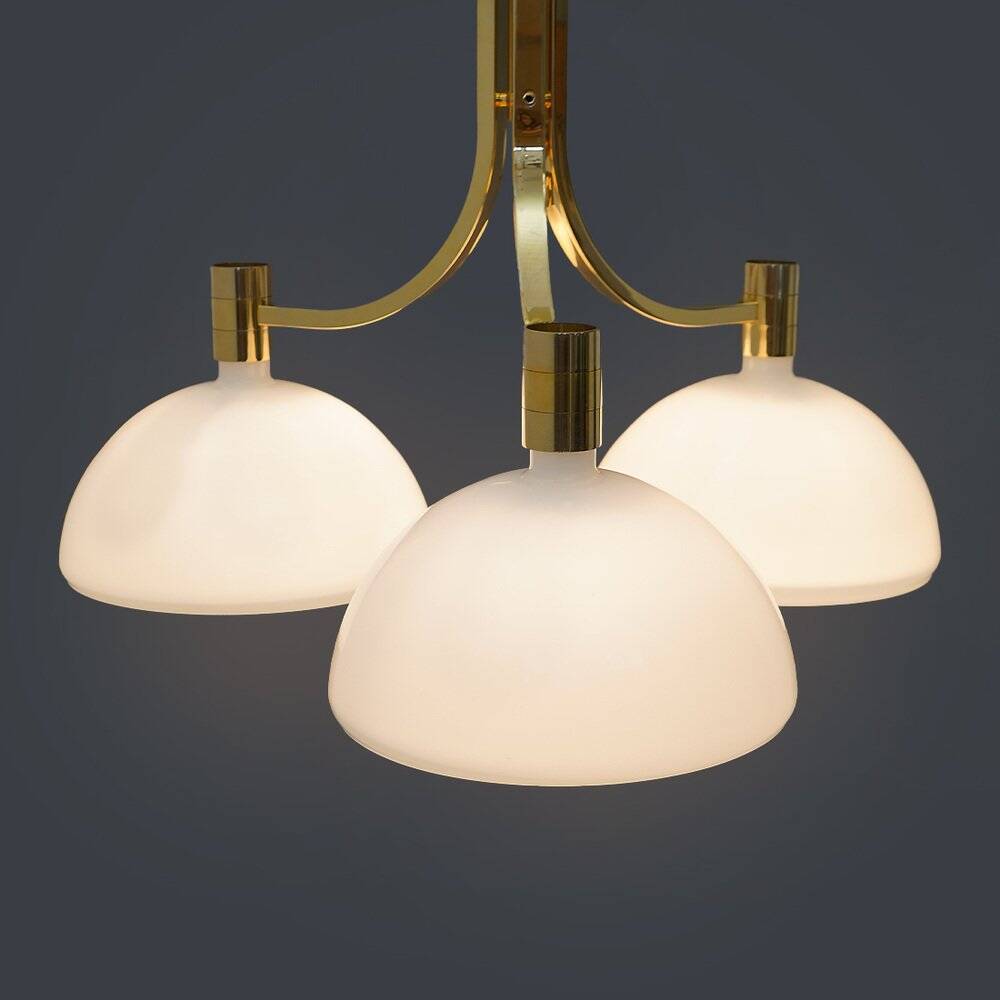 Ceiling light As/Am gold-plated by Franco Albini and Franca Helg for Sirrah, 1970s.