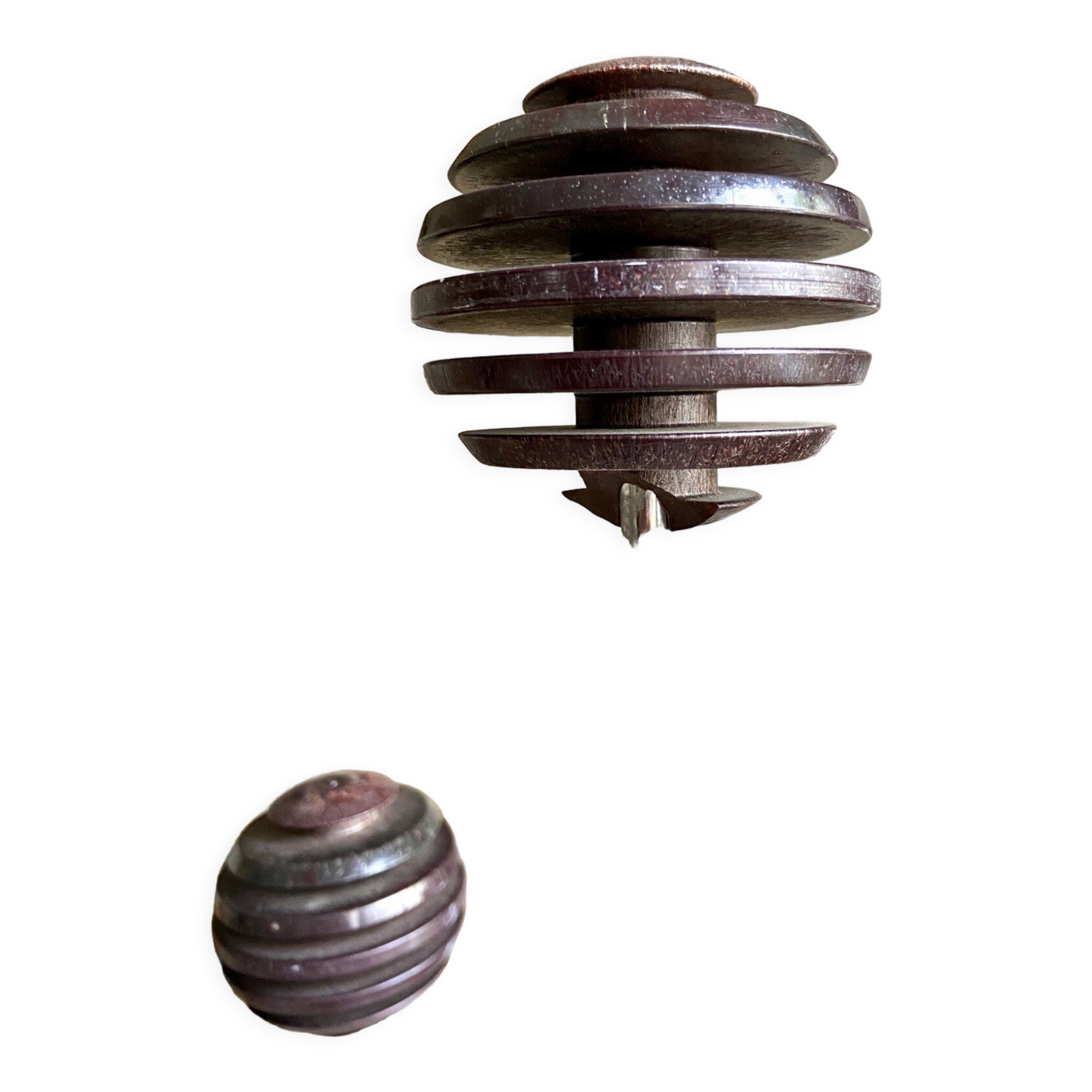 Space Age coat rack with 8 hooks in chrome-plated metal and brown bakelite