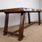 Dining room table, Brutalist style, solid elm, O. Hanninen style