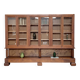 Solid wood display cabinet.