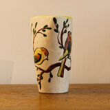 Vase Vallauris signed, birds