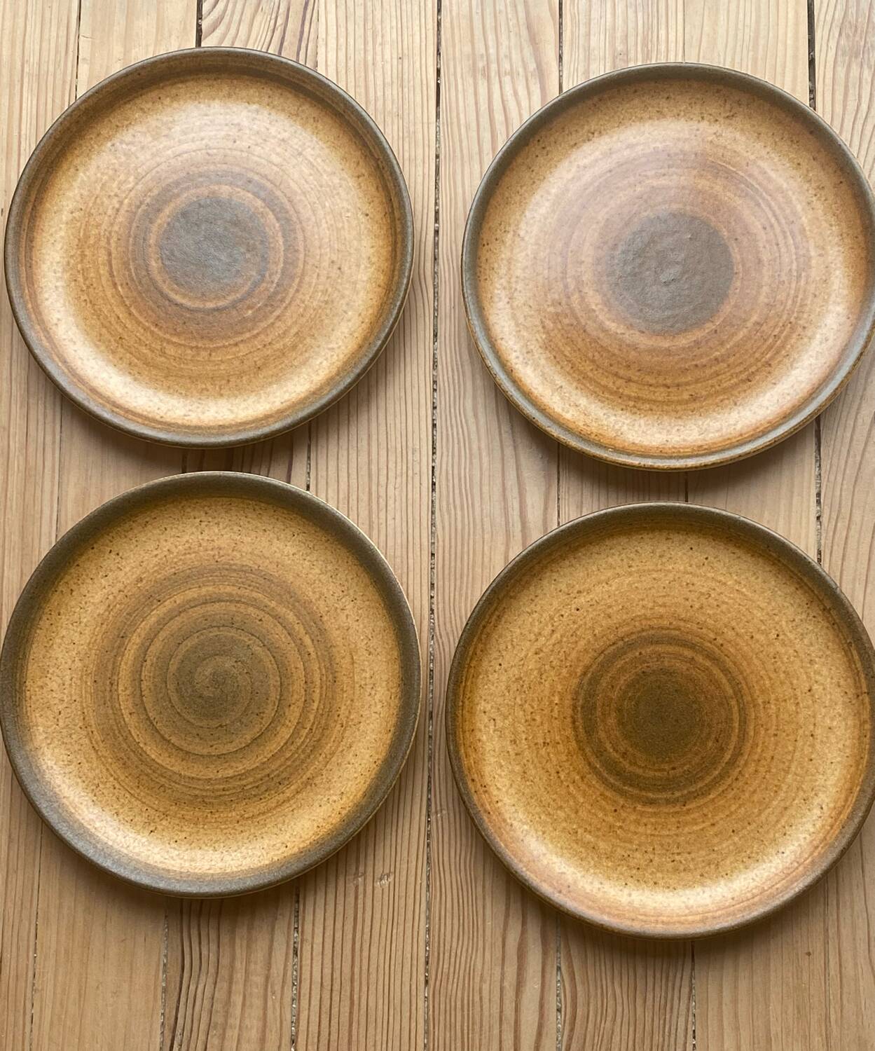6 assiettes Longchamp motif spirale