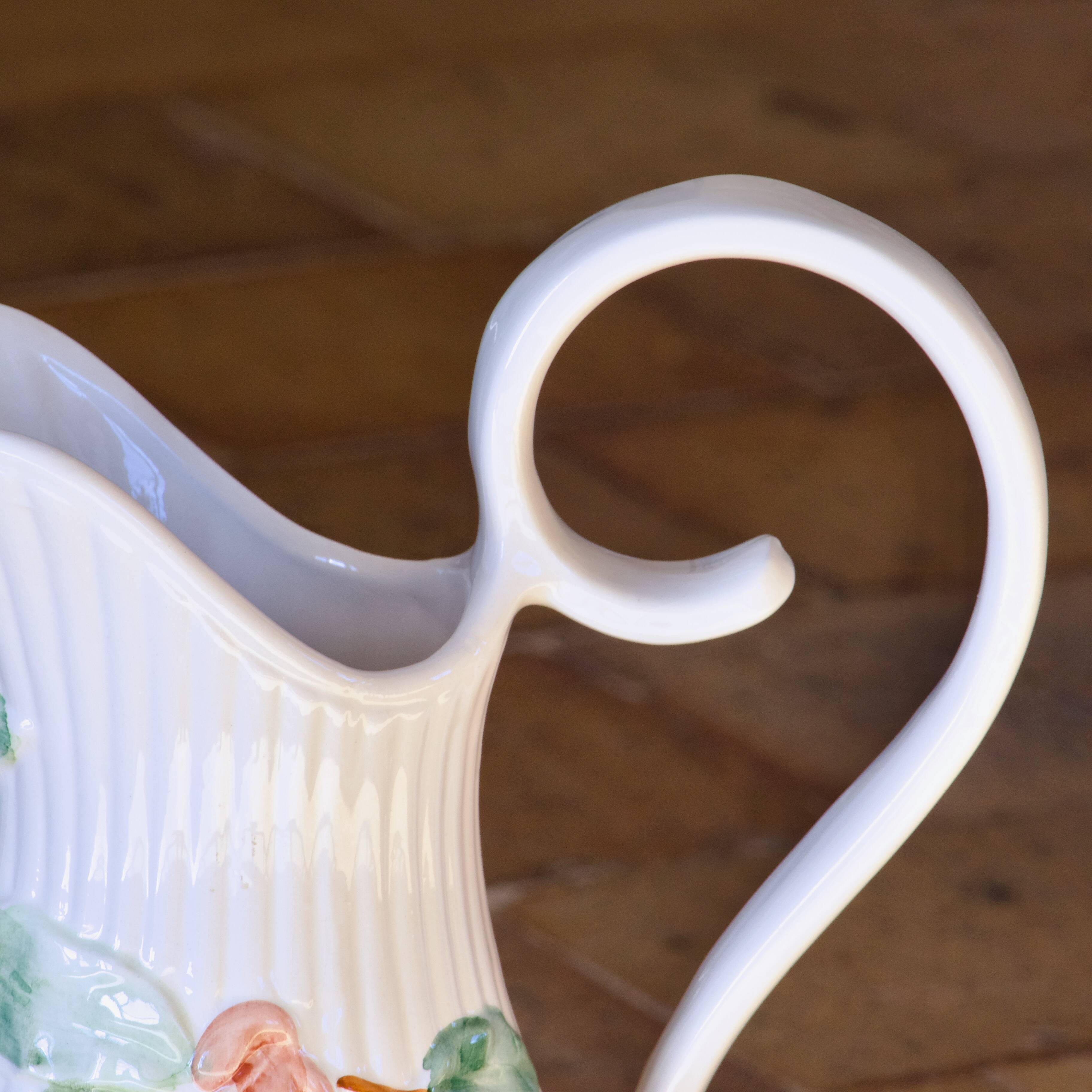 Very large vintage lemon-shaped earthenware jug/vase signed What's