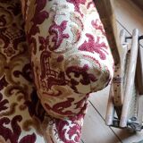 Red velvet medallion armchair