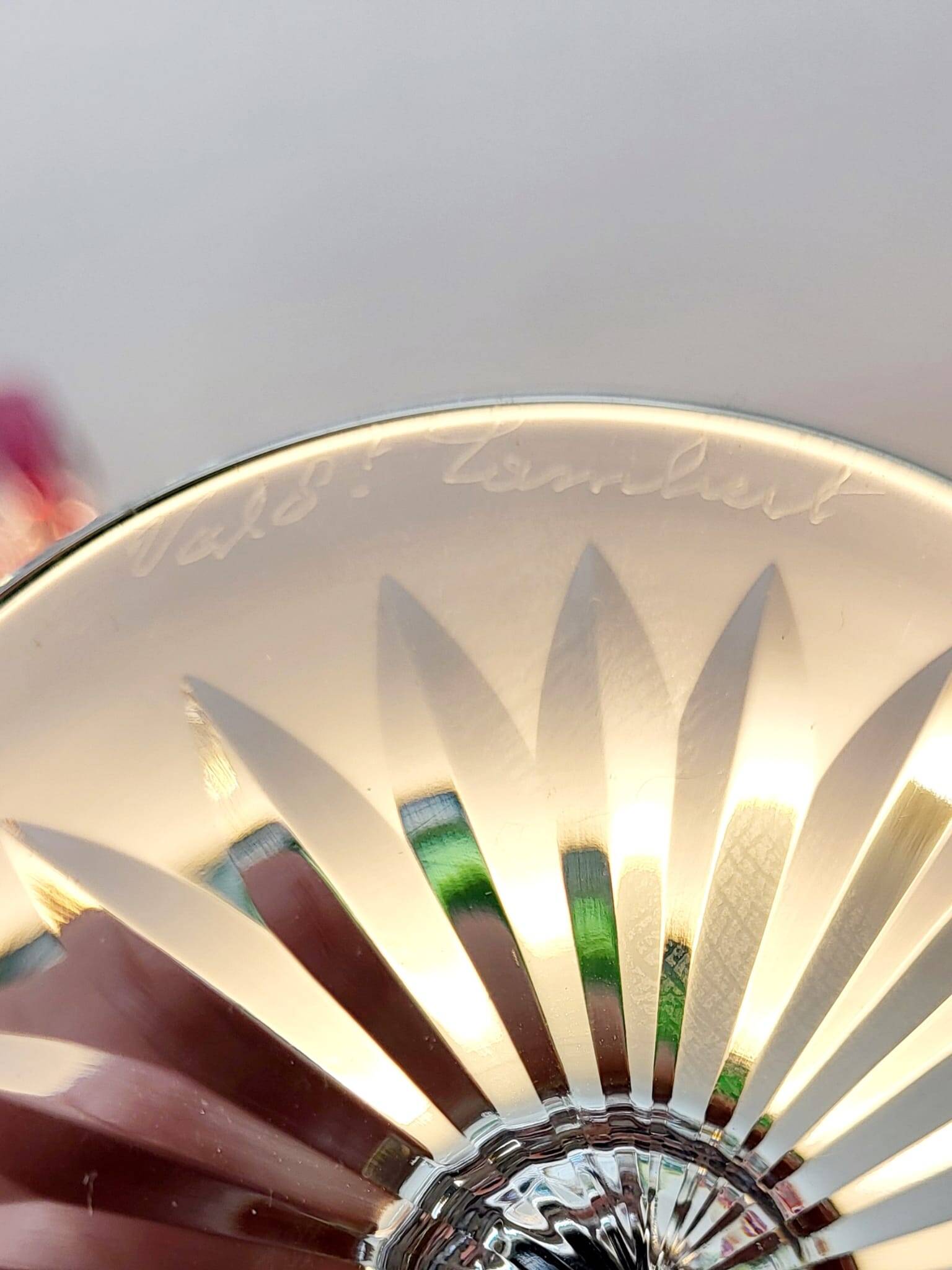 Box of 4 Val Saint Lambert "Berncastel" no. 204 Roemer glass – Belgium 1905