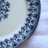 Set of 6 flat plates iron earth Badonviller model Oriental blue old earthenware