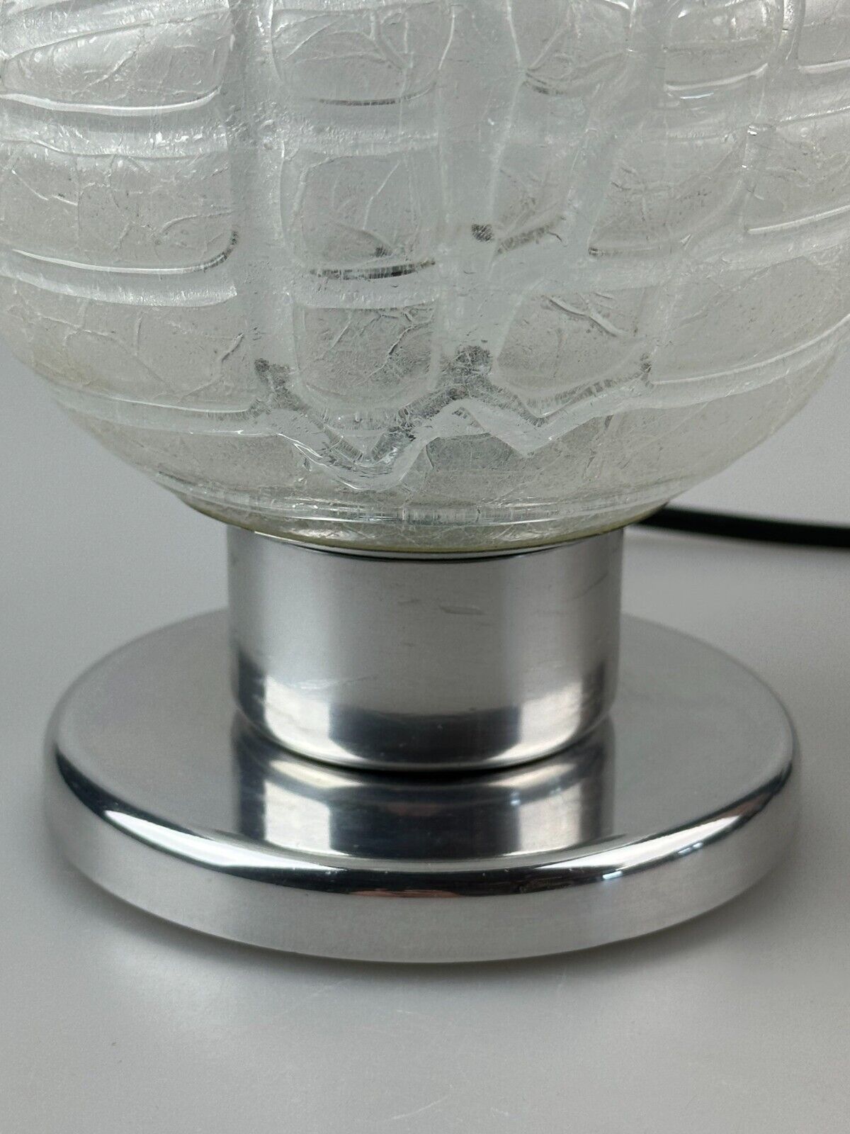 60s 70s table lamp bedside lamp chrome Doria glass space age design