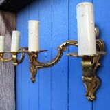 Louis XV style Bronze Brass twin arm wall lights