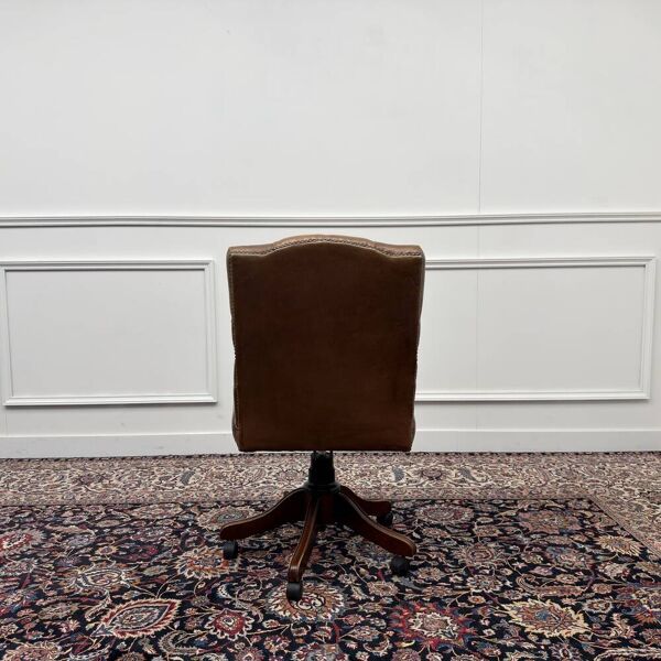 Chaise de bureau Président Chesterfield marron
