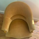 Fauteuil crapaud jaune moutarde