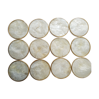 12 sous-verres en nacre