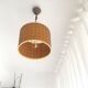 Orange Ceiling lamp vintage 70s made of straw