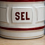 Enamelled sheet metal salt box