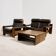 Leather sofa set model 757 by Harry de Groot for Leolux, set of 3.