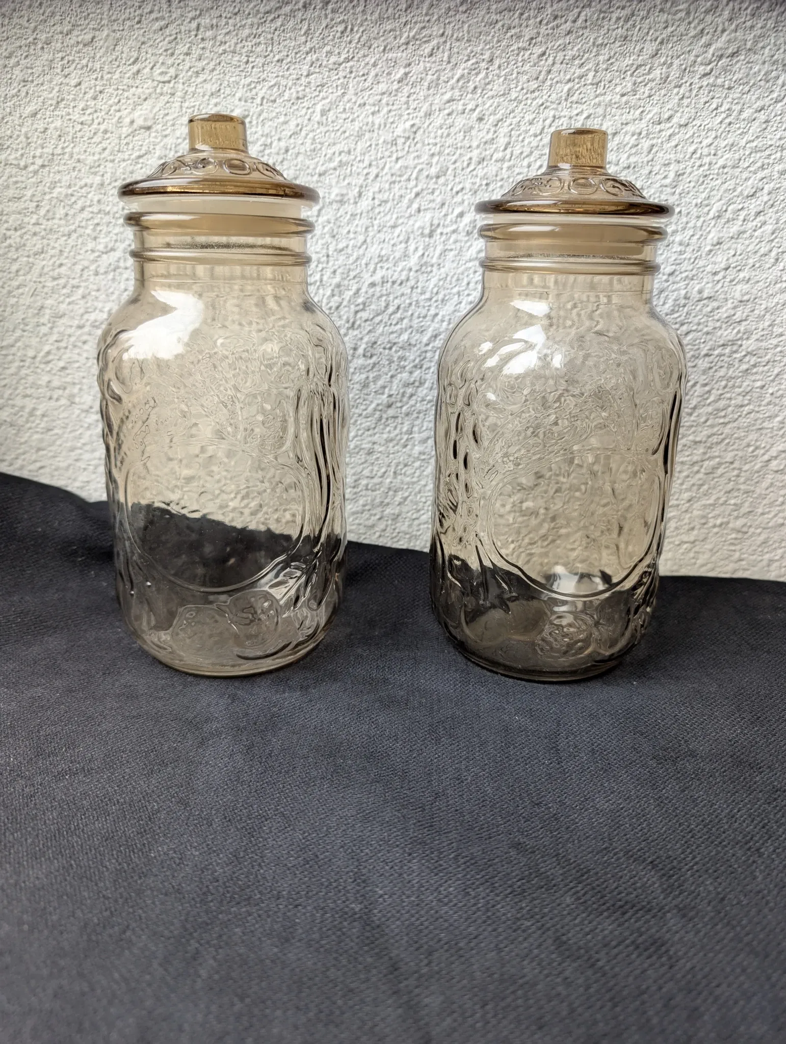 Vintage smoked glass jar Fidenza