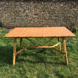 Vintage 1960 rattan table