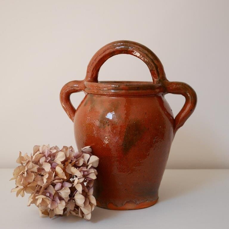 Glazed terracotta vase or jar