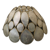 Lampshade in mother-of-pearl and brass