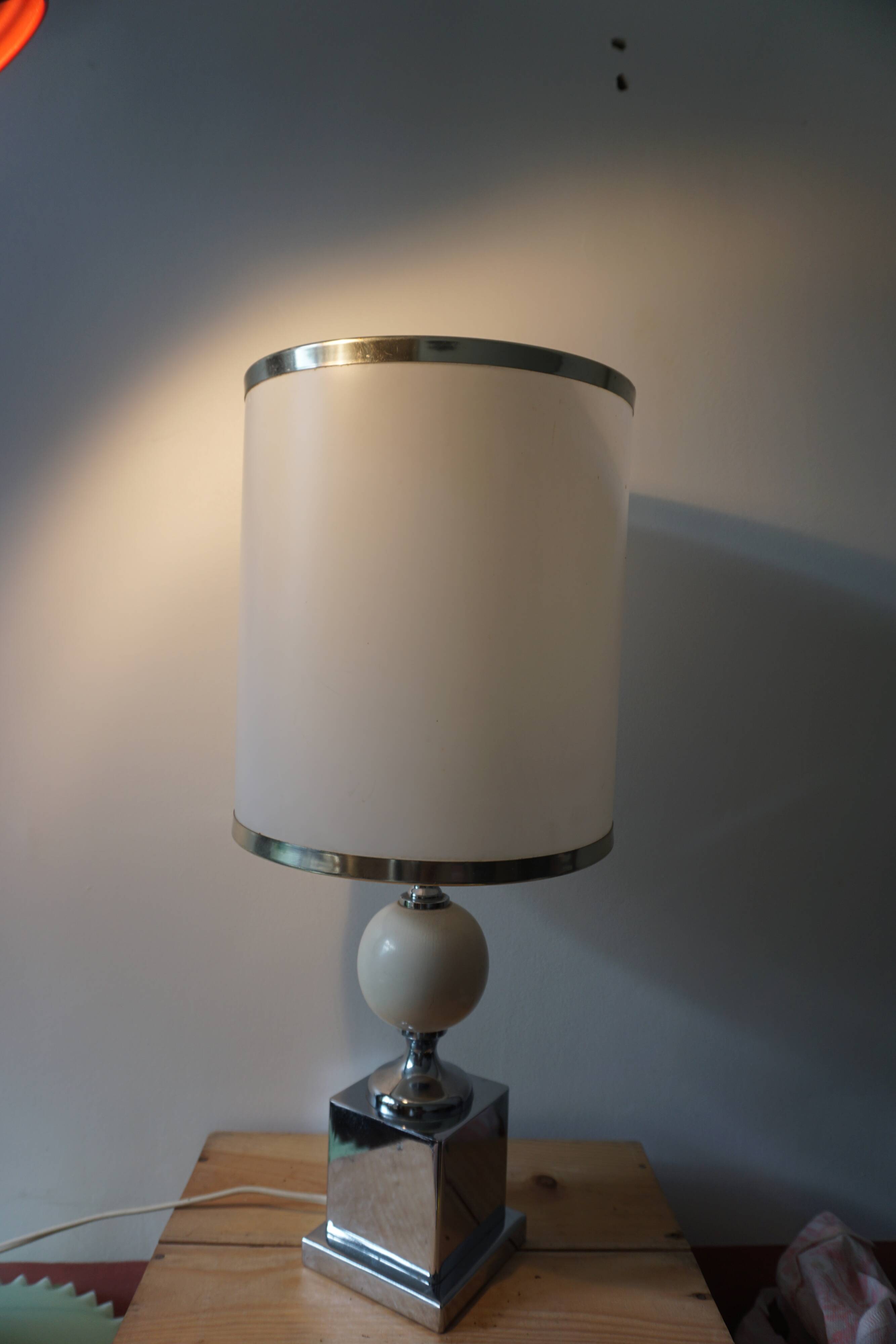 White lamp in the style of Philippe Barbier, 1970s