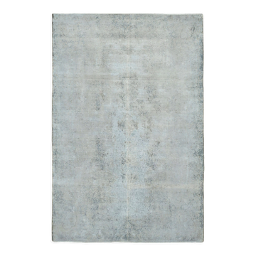 Tapis fait main oriental 1980s 201 cm x 293 cm de laine grise