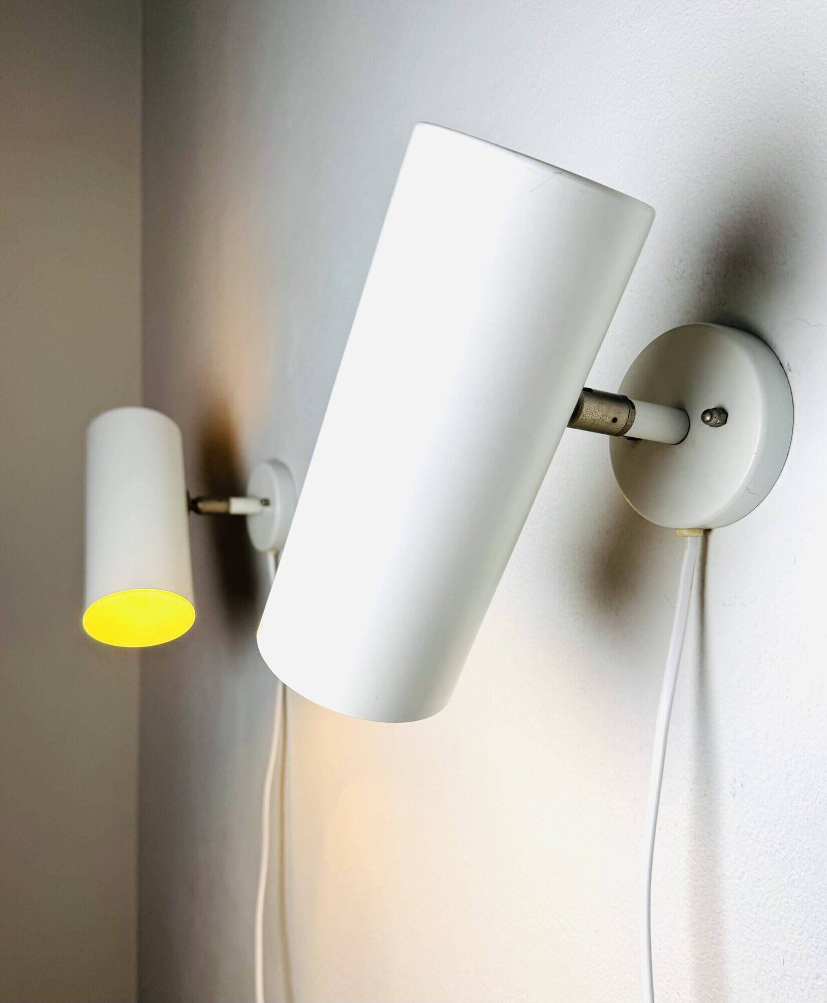 C-1582 Tubular Wall Lamps In White By Raak Amsterdam, The Netherlands 1960S
