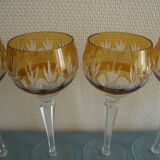 Set of 6 cut crystal wine glasses vintage crystal wine glasses