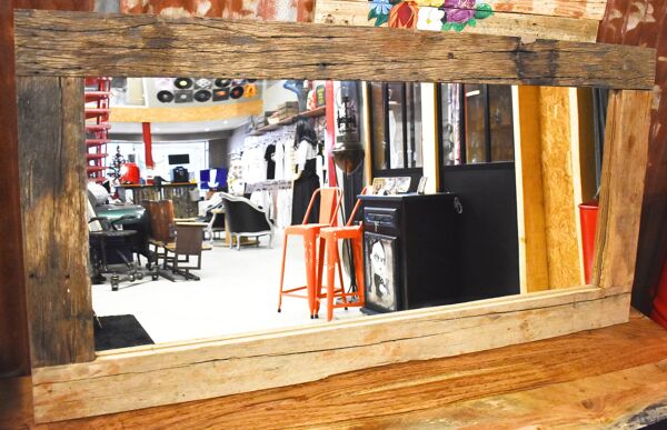 Miroir indus en bois exotiques massifs recyclés