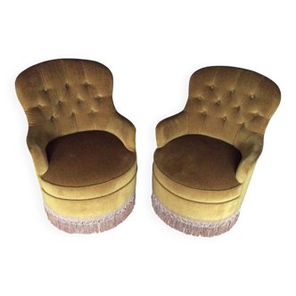 Pair of toad armchairs