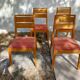 4 cosy chairs, solid wood and fabric