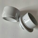 Vintage water butter dish in white porcelain - sleek design