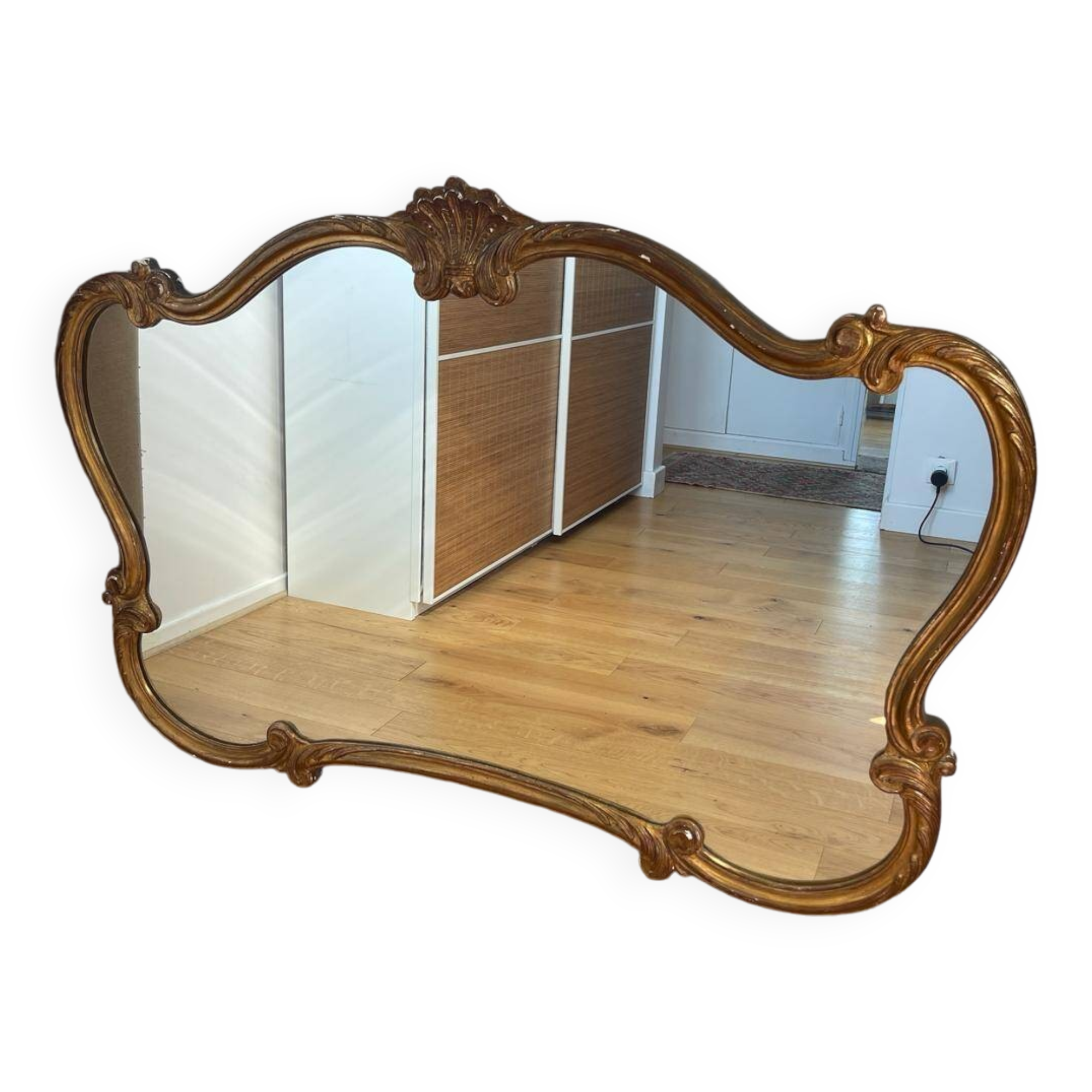 Antique gilded old mirror