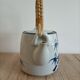 Japanese-inspired ceramic teapot blue bamboo pattern