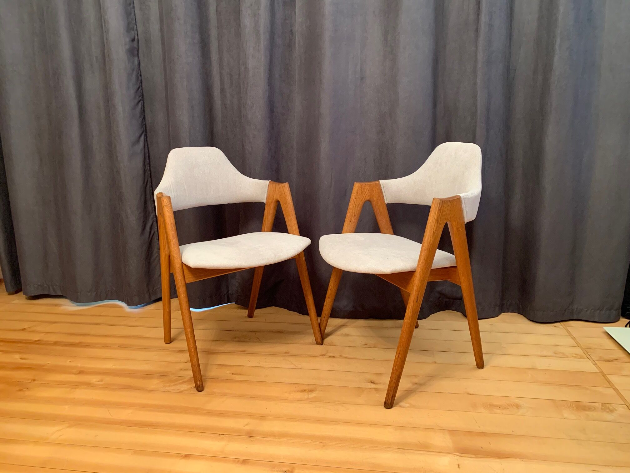Pair of Compass chairs by Kai Kristiansen, SVA Møbler, Denmark, 1960s
