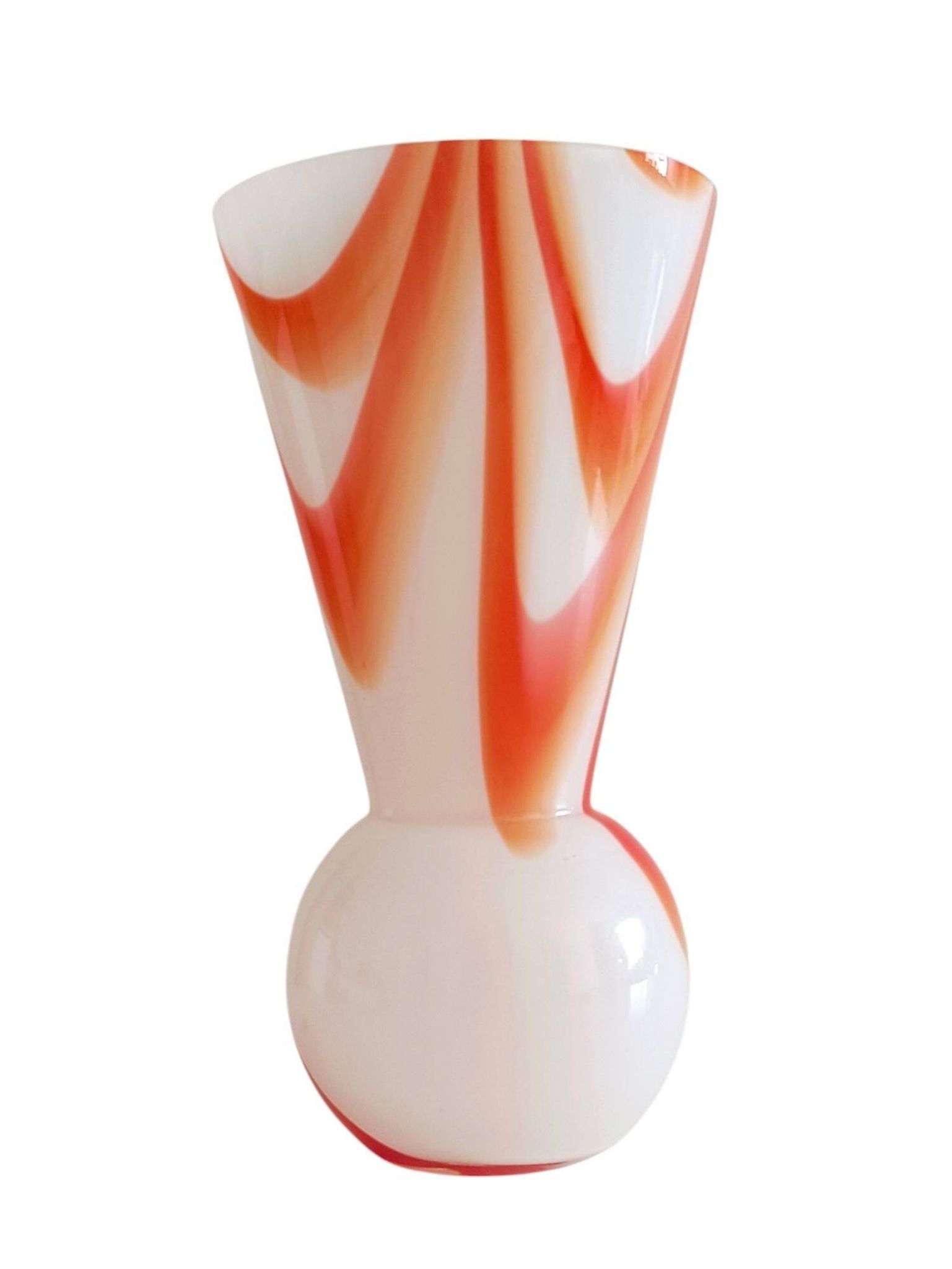 Carlo Moretti Murano Glass Vase, Marbled Decor, Italy, 1960s