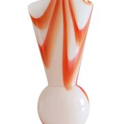 Carlo Moretti Murano Glass Vase, Marbled Decor, Italy, 1960s