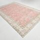 Tapis vintage surdimensionné en laine fait main, couleur pêche pâle, 7 x 11 cm, 219 x 338 cm