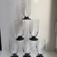 Set of 6 champagne flutes with purple feet Art Deco 30s