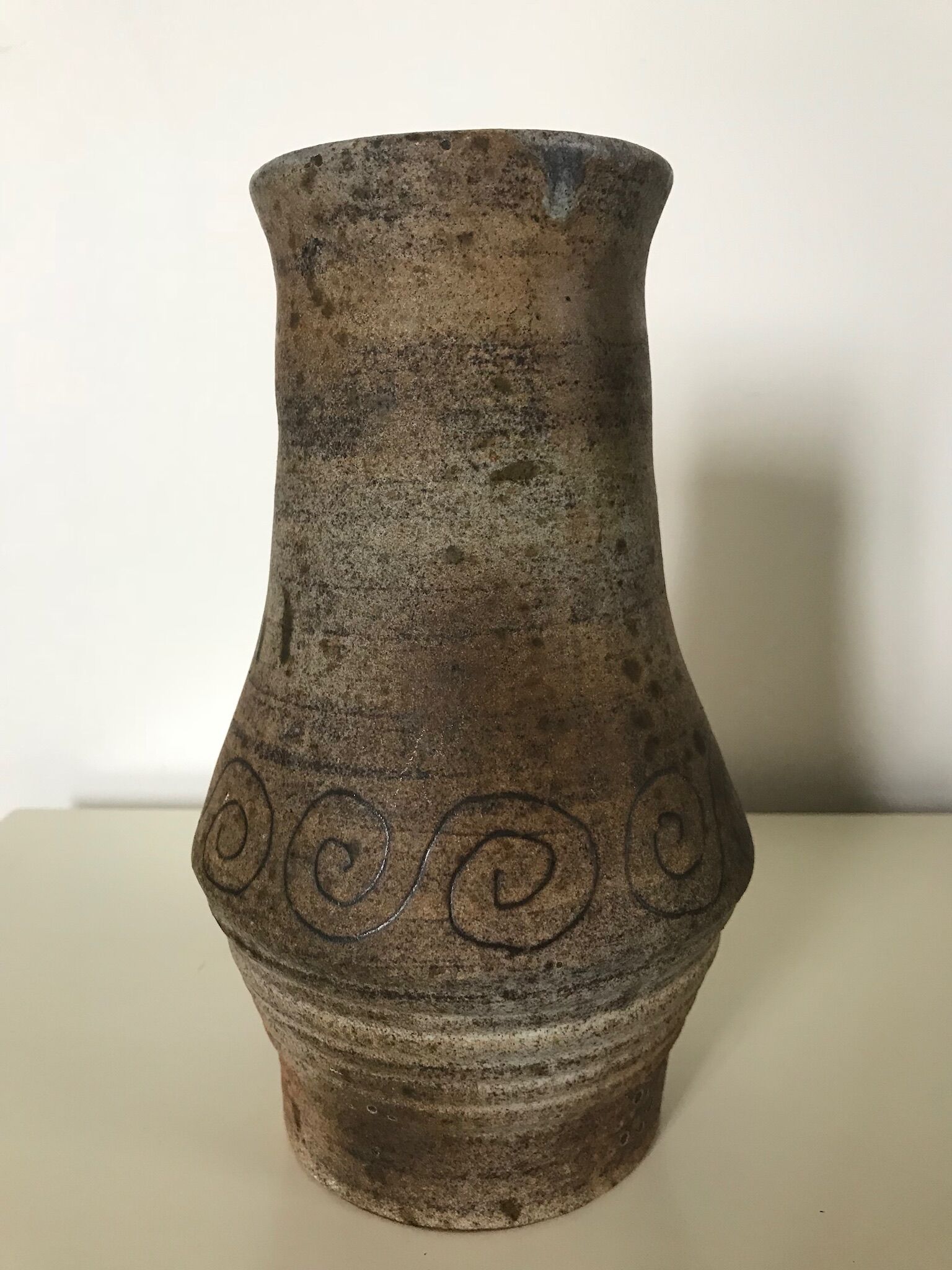 Ceramic signed 1960 vintage sandstone