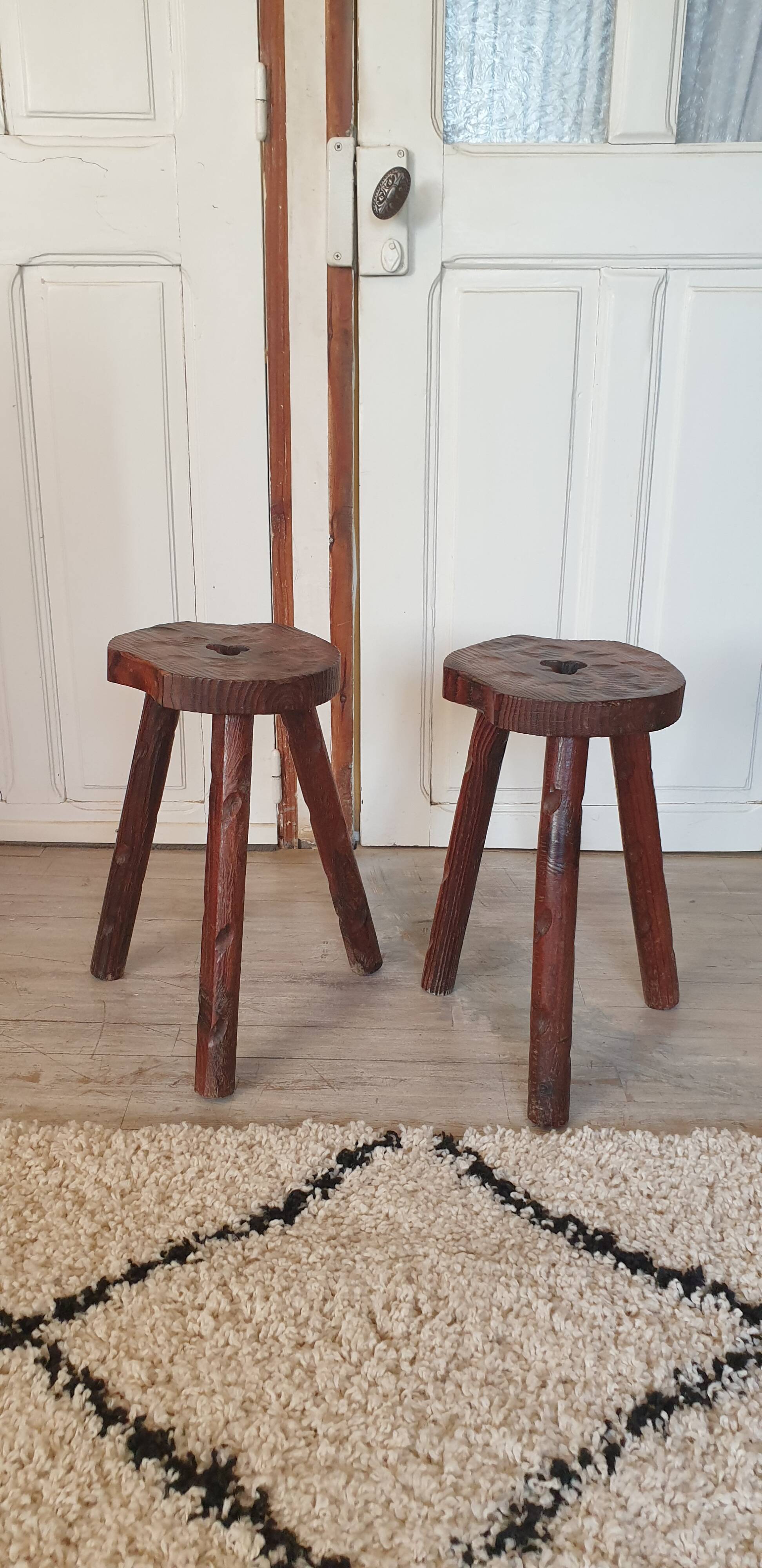 Pair of brutalist stools