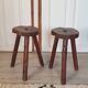 Paire de tabourets brutaliste