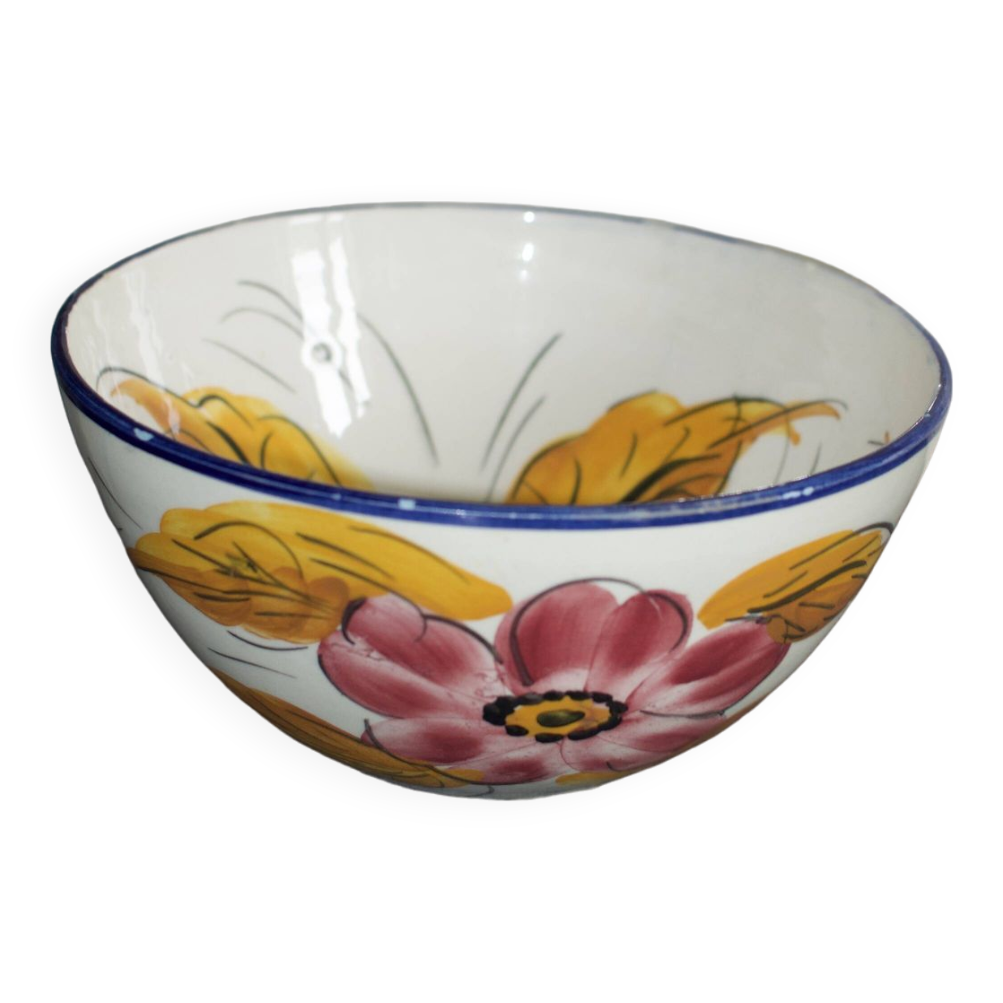 Italian ceramic flower salad bowl